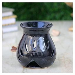 JAAMSO ROYALS Black Ceramic Tealight Candle Holder Oil Burner Aroma Diffuser (3.5 H x 3 W Inch)-image-28