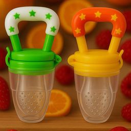 Badal Kidz baby Silicone Food/Fruit Nibbler, Baby Food and Fruit Feeder Combo - Yellow & Green (Pack Of 2)-13