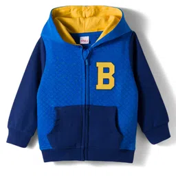 Babyhug Cotton Knit Full Sleeves Hooded Sweatjacket With Front & Back Graphcis & Kangaroo Pockets - Multicolor-picture-5