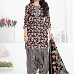 SALWAR STUDIO Floral Printed Pure Cotton Unstitched Dress Material-image-68