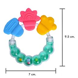Numum Silicone Combo Of Giraffe Shape & Rattle Handle Teethers ( Giraffe - Ring teether) - Multicolor ( color and design may vary) image 3