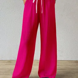 RAJOVATI Women Loose Fit High-Rise Trousers-picture-4