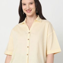 R&B Women Shirt Collar Flared Sleeves Shirt Style Top-image-76