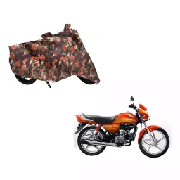 Auto Pearl Waterproof Two Wheeler Cover For Hero CD deluxe (Green & Multi Color)-image-31