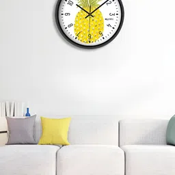 OLIVE TREE Black & Yellow Printed Contemporary Wall Clock-image-58