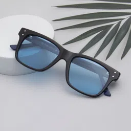 Ted Smith Unisex Blue Square Premium Acetate Sunglasses With Polarised Lens-image-48