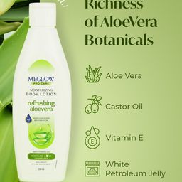 MEGLOW Set Of 3 Moisturizing Body Lotion With Aloe Vera - 150 ml Each image 2