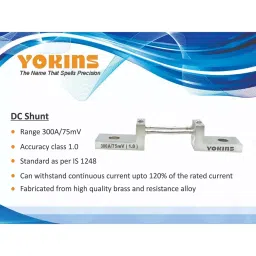 Yokins DC Current Shunt 300 A/75 mV As per IS 1248 for Current Measurement image 2