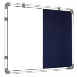 YAJNAS 60.96 x 91.44 cm (2X3 Feet) Premium Combination Board Non Magnetic Whiteboard with Blue Pin Up Notice Board for Home Office and School-12