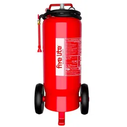 FIRE LITE 75 kg DCP Powder Fire Extinguisher with Wheel Mount Outside CO² Type Red, FE15-24
