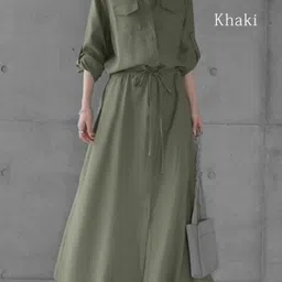 HERE&NOW Women Green Solid Regular Fit Spread Collar Coats-picture-23