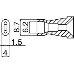 Hakko Soldering Iron Nozzle 6.2X1.5 mm For FR-400, N60-09-45