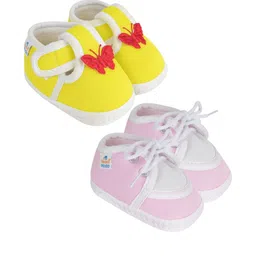 NESKA MODA Newborn 2 Pair Set 3 To 12 Months Unisex Baby Cotton Butterfly Design Soft Lace Booties-image-92