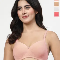 LILY Dapyklis Pack of 4 Full Coverage Lightly Padded Seamless T-shirt Bra-picture-36