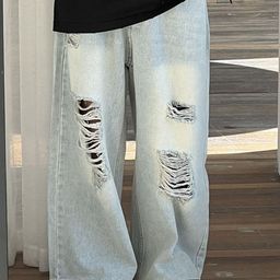 LULU & SKY Kids Wide Leg High-Rise Highly Distressed Heavy Fade Jeans-picture-45