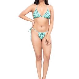 bold & bae Triangle Bikini Top & Bottom in Blue image 1