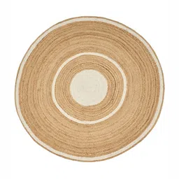 Art Avenue Christchurch Beige & White Textured Round Floor Jute Carpet-15
