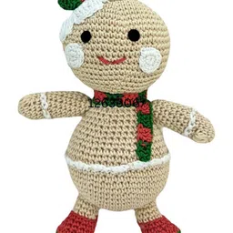 happy threads Handcrafted Amigurumi Christmas Soft Toy Ginger Breadman - Beige-picture-27