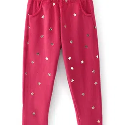 Babyhug Full Length Fleece & Woollen Pant Stars Printed - Fuchsia-picture-28