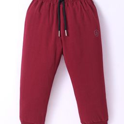 Smarty Boys Looper Knit Full Length Solid Lounge Pant - Maroon-image-46
