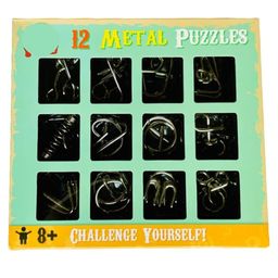 Sanjary 12pcs Brain Teasers Metal Wire Puzzle Toys, Assorted Metal Puzzle Toys for kids color design may vary-picture-42
