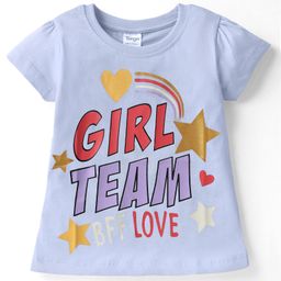 Tango Single Jersey Knit Half Sleeves T-Shirt with Text Print - Light Blue-picture-6