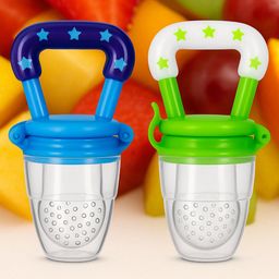 Badal Kidz baby Silicone Food/Fruit Nibbler, Baby Food and Fruit Feeder Combo - Blue & Green (Pack Of 2)-10