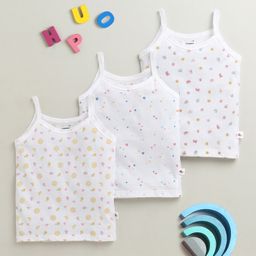 BUMZEE Cotton Knit Pack Of 3 Hearts & Floral Printed Slips- White-picture-27