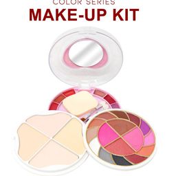 A.D.S Eyeshadow Blusher Compact Powder Lipstick Applicators & Puff & Mirror Makeup Kit-24