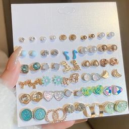 TheVineGirl New Combo Of 30 Quirky Multicolour Stud Earrings For Women-image-3