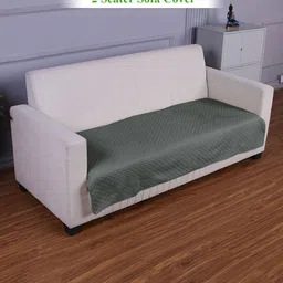 HOKIPO Grey Polyester 1 Piece Sofa Cover-image-27