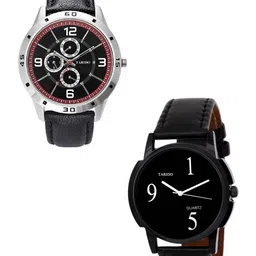 TARIDO Men Pack Of 2 Round Dial & Straps Analogue Watch Combo_TD1656SL01_TD1631NL01-0