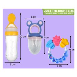 Joy Buzz Baby Food Feeder Nibbler & Rattle Teether Combo - Multicolor image 3