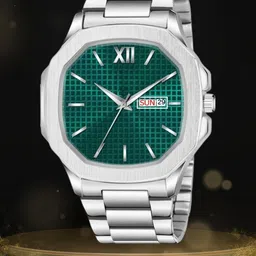 SWADESI STUFF Men Asymmetric Dial & Bracelet Style Straps Analogue Watch SDS 161 GREEN-image-49