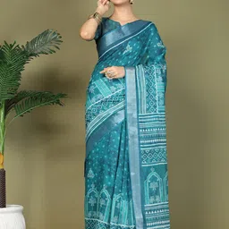 Astita Ethnic Motifs Printed Saree With Unstitched Blouse Piece-picture-48