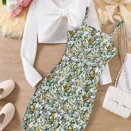 BAESD Floral Print Applique Crepe A-Line Maxi Dress-image-40