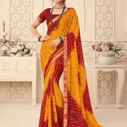 Panzora Bandhani Zari Poly Chiffon Saree-picture-56