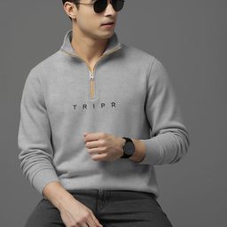 TRIPR Men High Neck Full Sleeve Pullover Sweatshirt-image-1