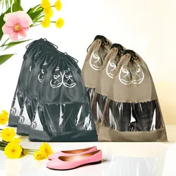 Aura Brown 6 Pieces Reusable Shoes Organisers-12