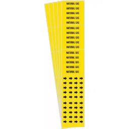 BRADY Vinyl Pipe Marker Natural Gas Yellow and Black 2-1/4 x 2-3/4 x 0.004 inch, 781WY5 (Pack of 5)-image-64