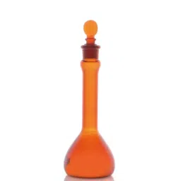 Supertek 2000 ml Class A Heavy Duty Wide Mouth Volumetric Flask With Glass Stopper, Amber, 46.434.2000-15