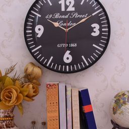 Home Sparkle Black Dial Analogue 30 cm x 30 cm Wall Clock-17