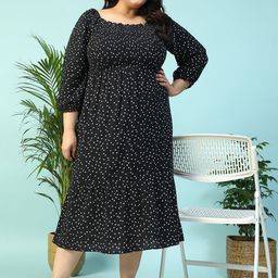 Oxolloxo Women Polka Dot Print Midi Dress-picture-11