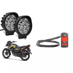 Cartronics 9 Round Cap LED Fog Light With On/Off Switch for Honda Shine BS6 (Set of 2 Pcs)-15