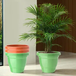 Kuber Industries Pack Of 4 Green & Orange Colored Planters-36
