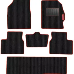 Elegant Cord Black & Red Carpet Car Mat Compatible With MG Gloster-41