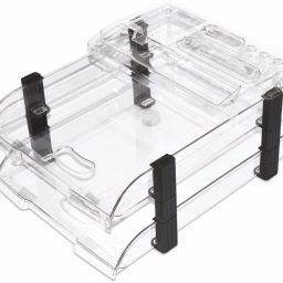 Omega 1758/UT Unbreakable Executive File Tray with TOP (Set of 2 Trays with top) Clear-29