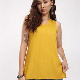 Anouk Rustic Striped V-Neck Straight Kurti-picture-35