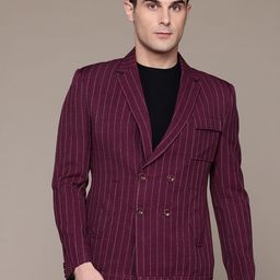 ESSAS club Striped Double-Breasted Sim Fit Blazer-18