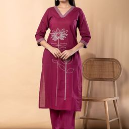 Readiprint Embroidered Work Kurta & Palazzo Co-Ord Set-picture-31